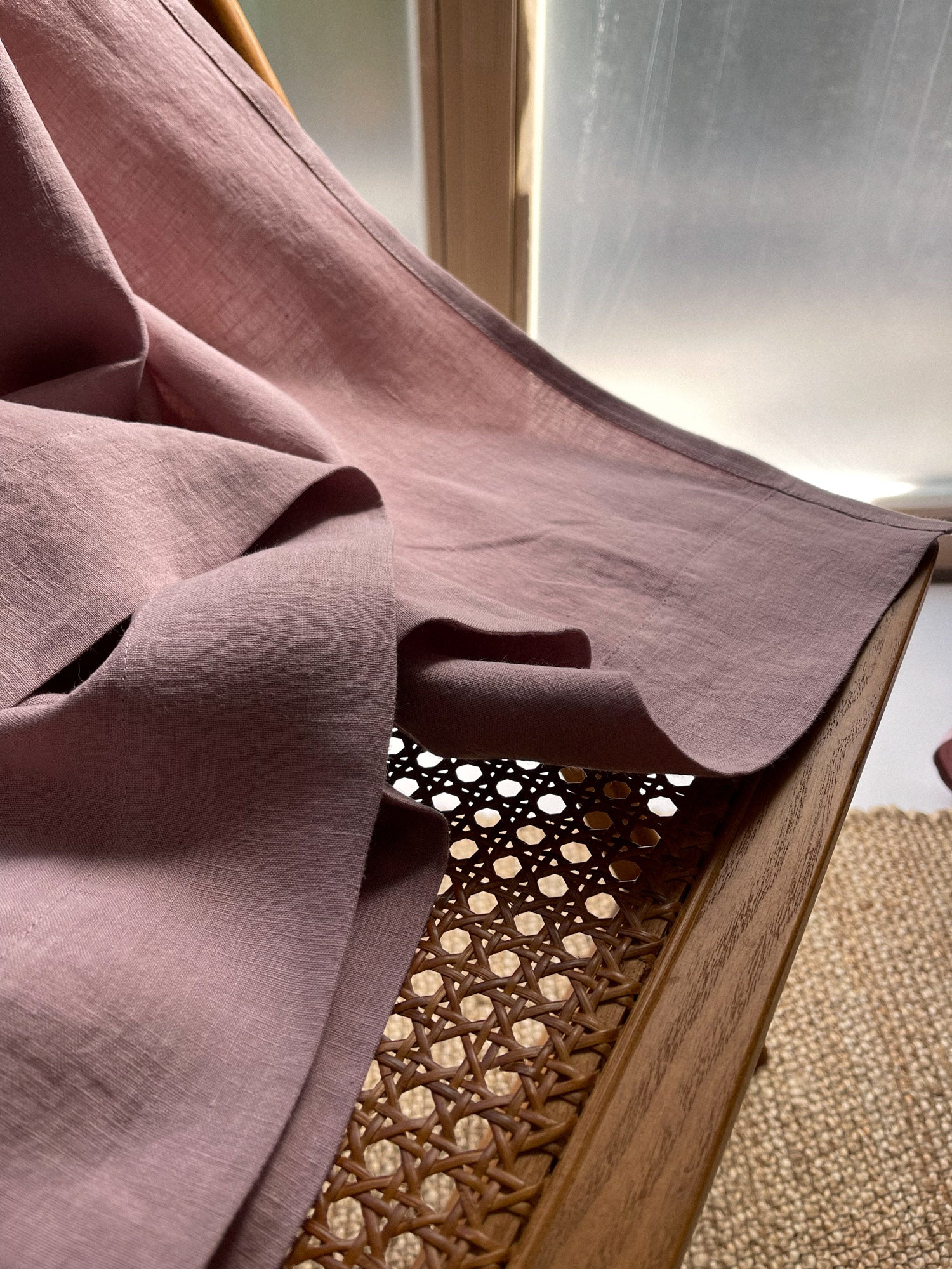 Mittelschwere Leinenvorhänge – Altrosa (2er-Set)