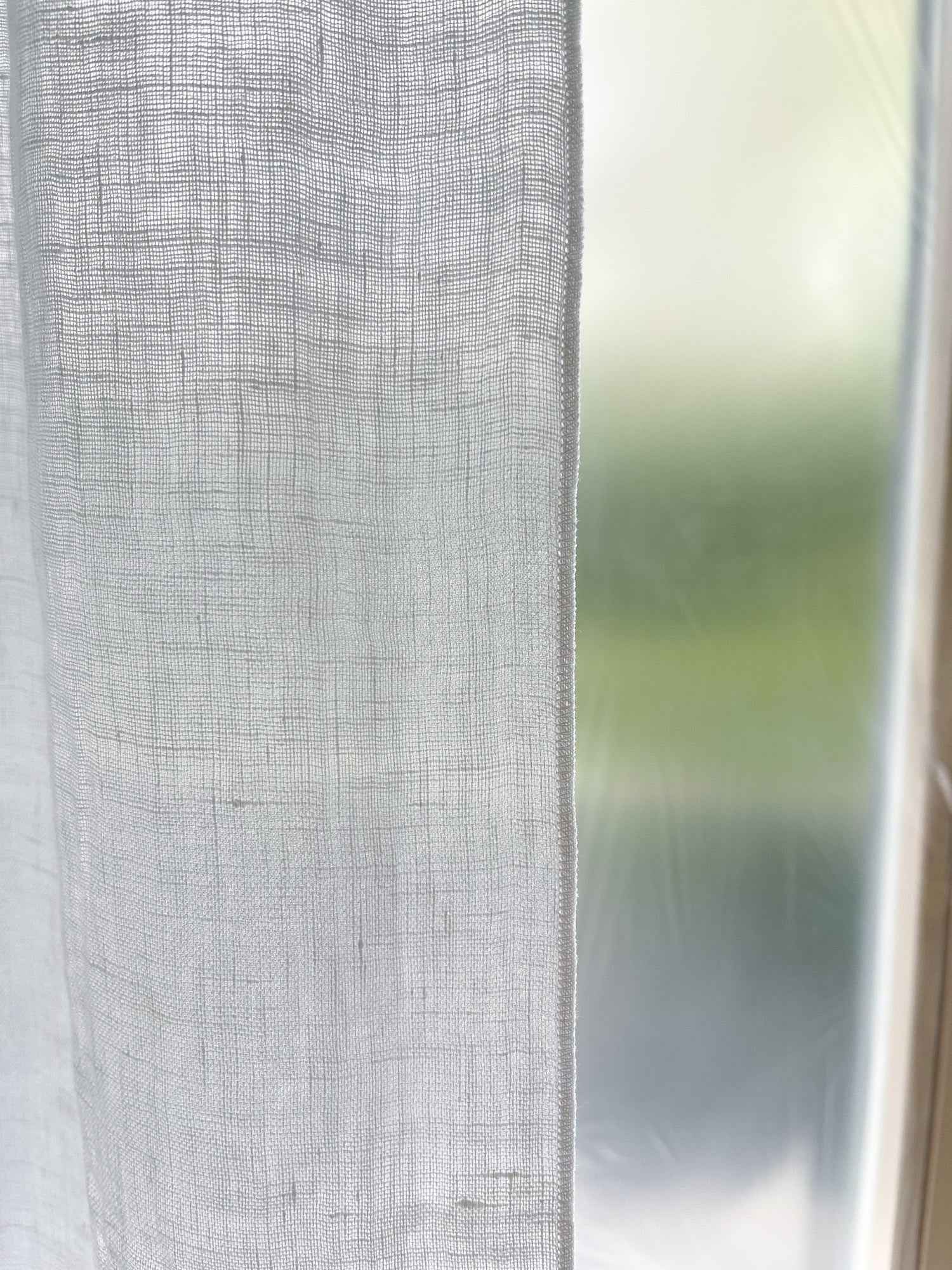 Tunna linnegardiner – Vit, enkel panel