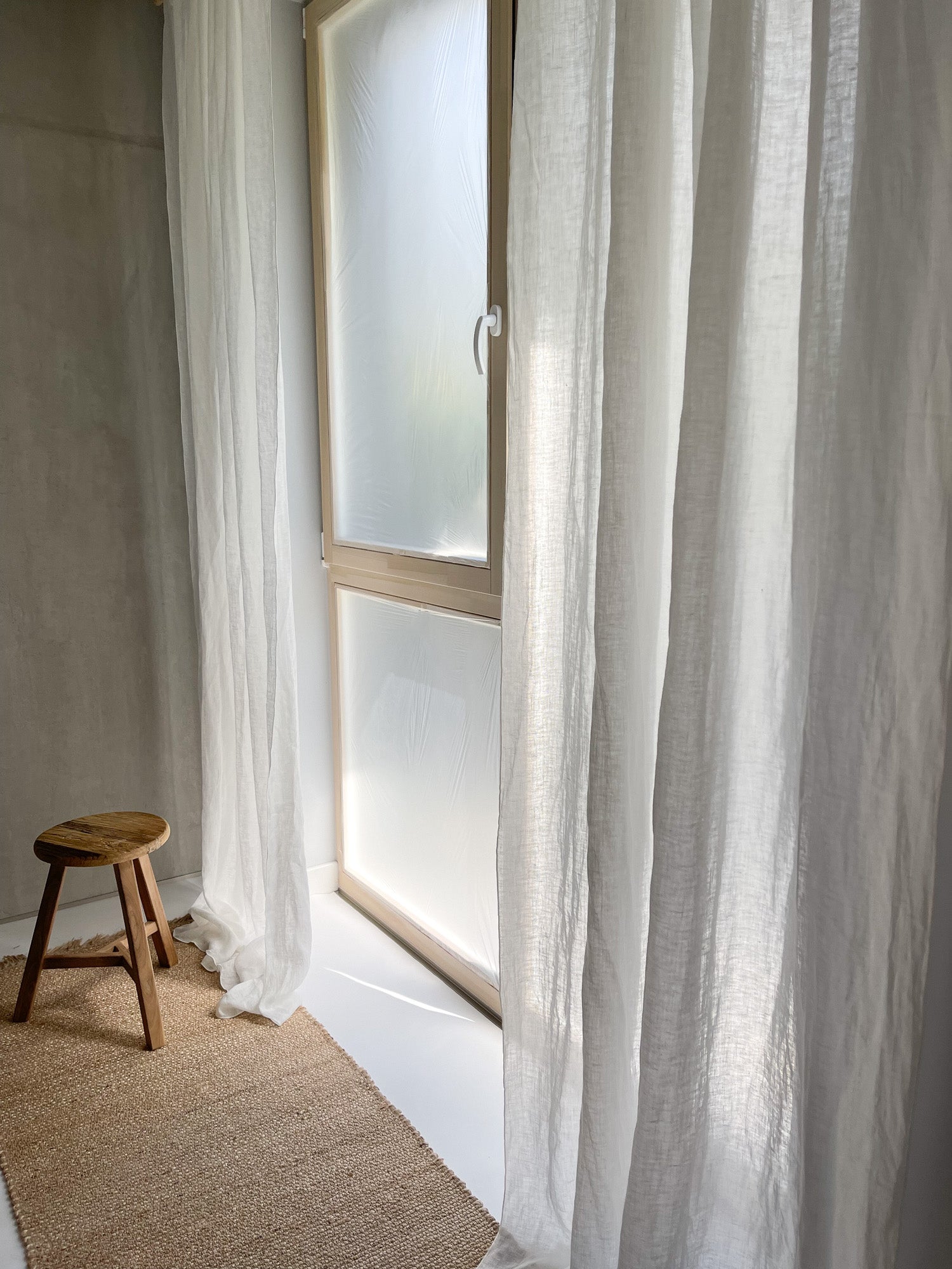 Leinen Musselin Vorhang - Gebrochen Weiß, einzeln