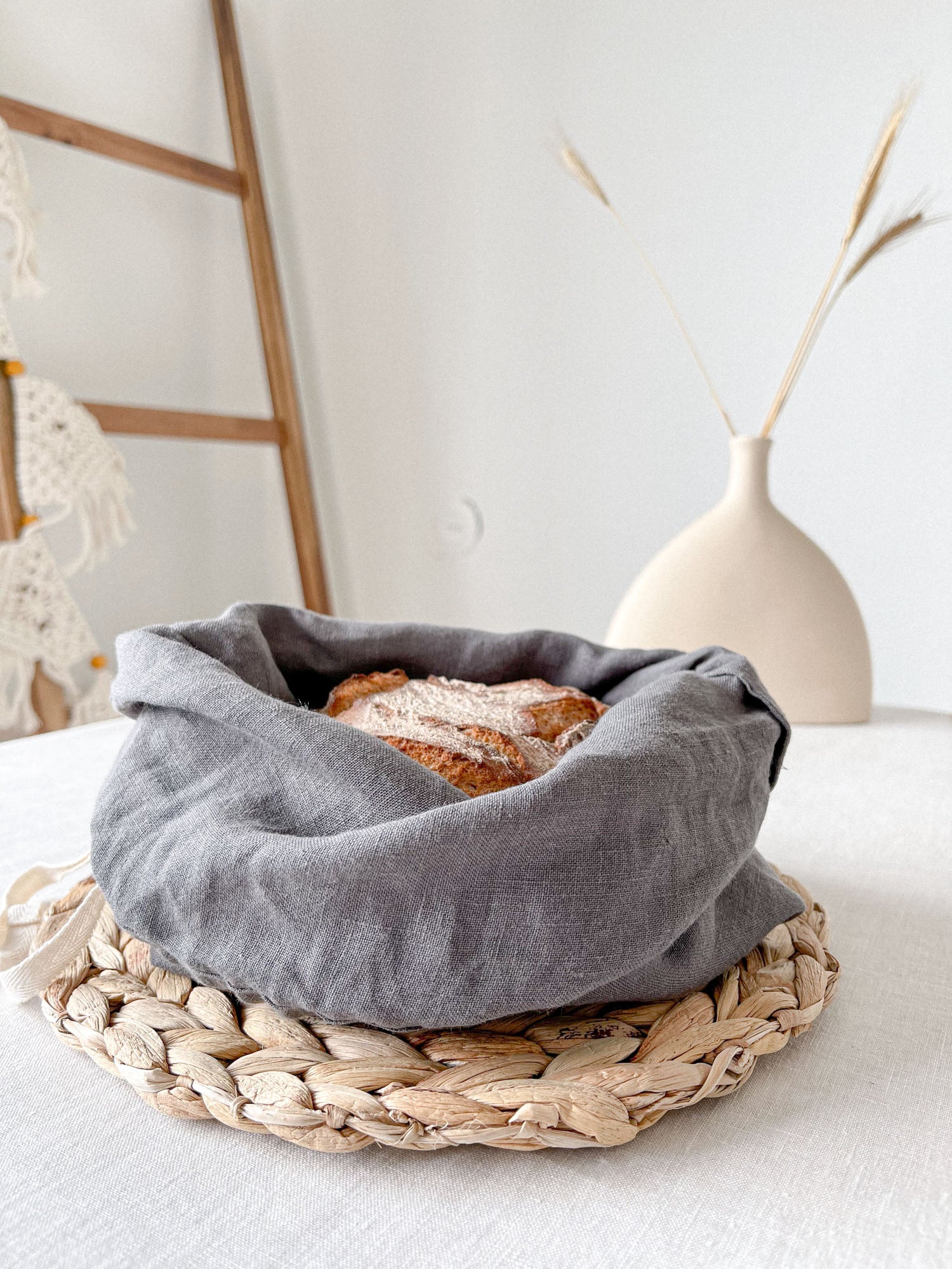 Brotbeutel aus Leinen - Dunkelgrau - Linen Notes