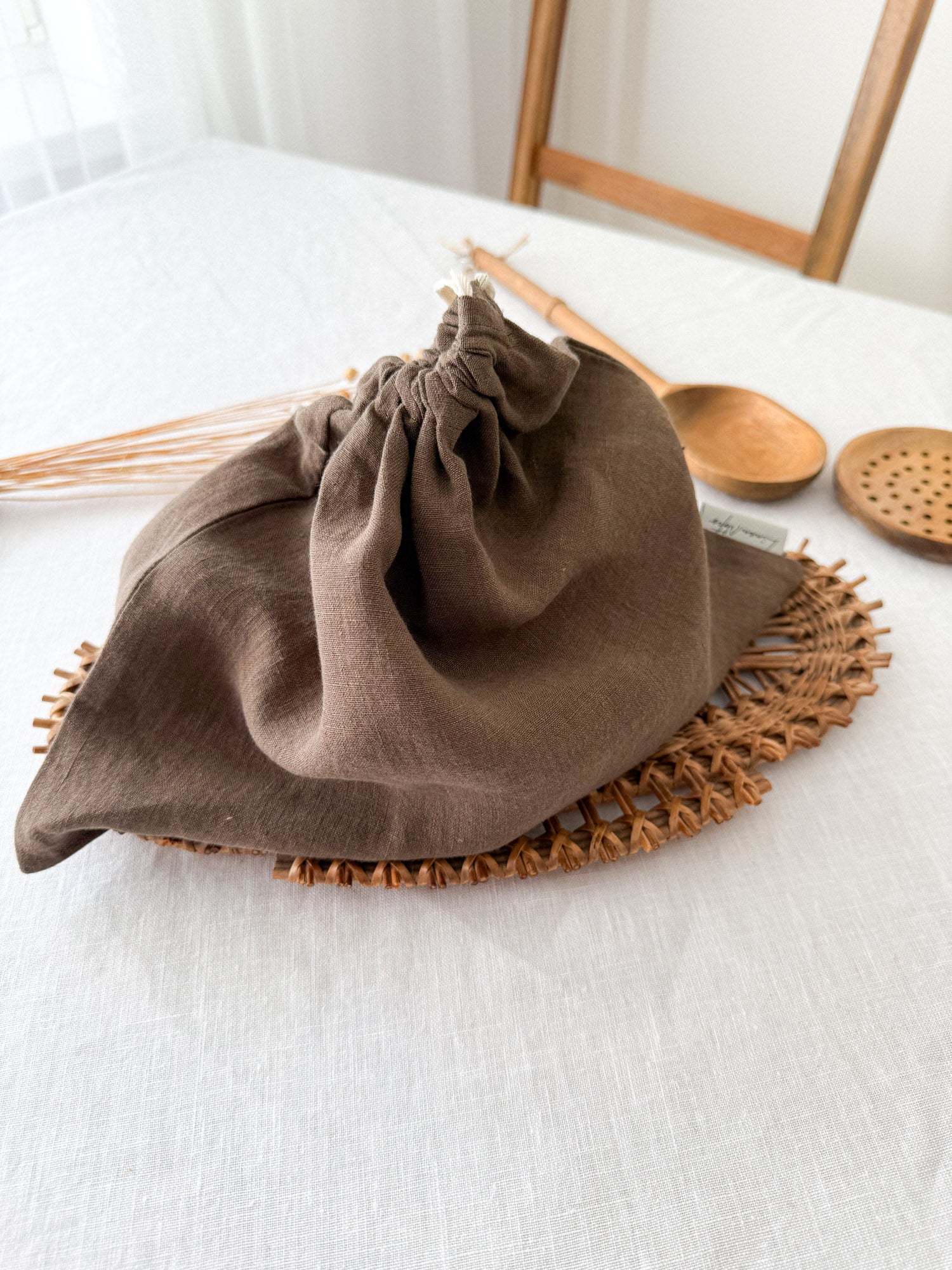 Brödpåse i linne – Brun
