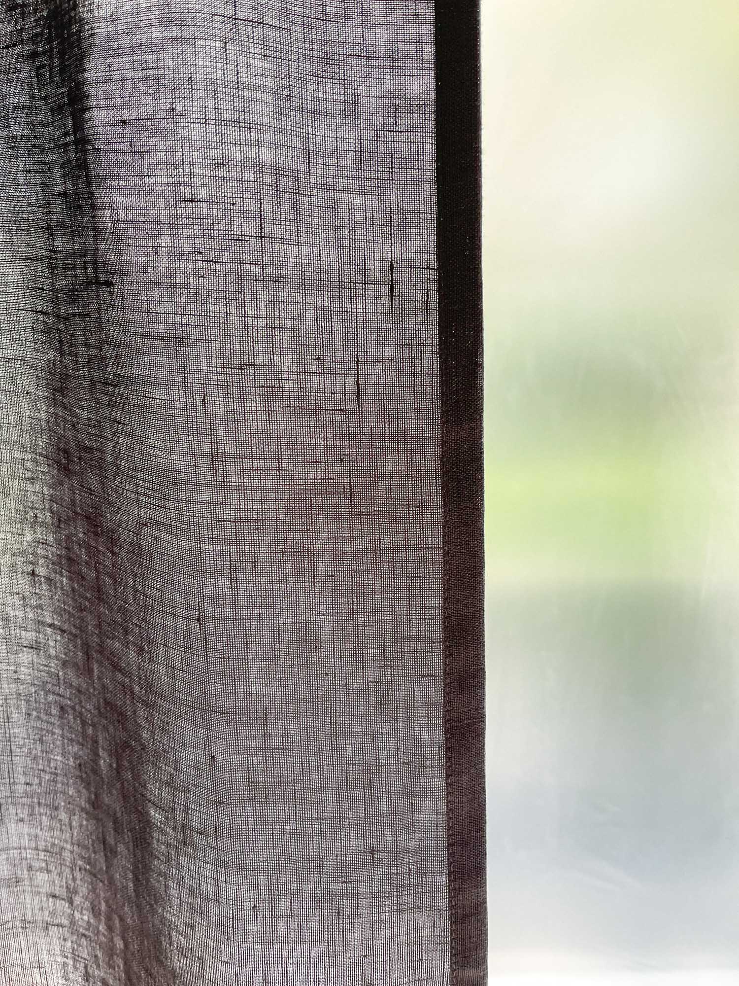 Mittelschwere Leinenvorhänge – Dunkelgrau (2er-Set)