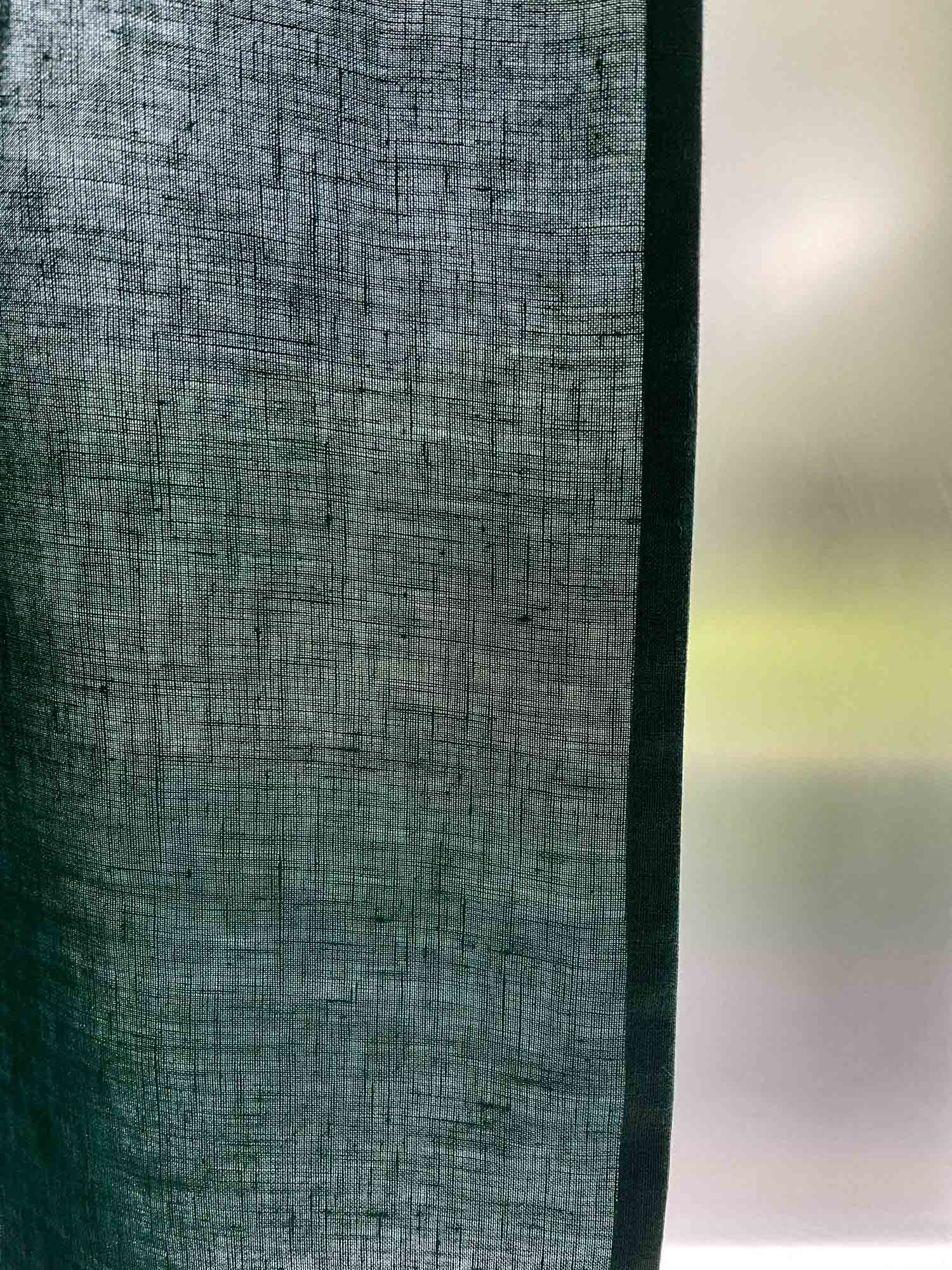 Mittelschwere Leinenvorhänge – Dunkelgrün (2er-Set)