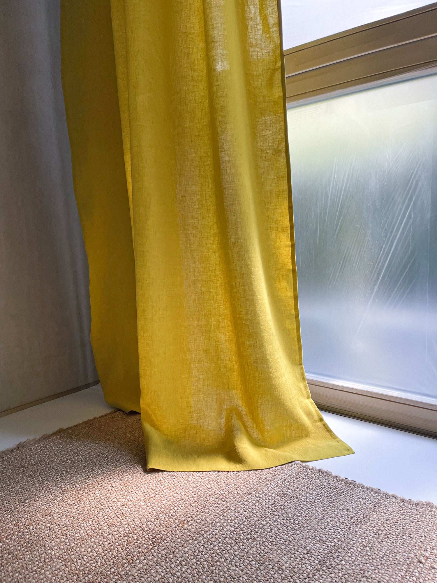 Mittelschwere Leinenvorhänge – Chartreuse Gelb (2er-Set)