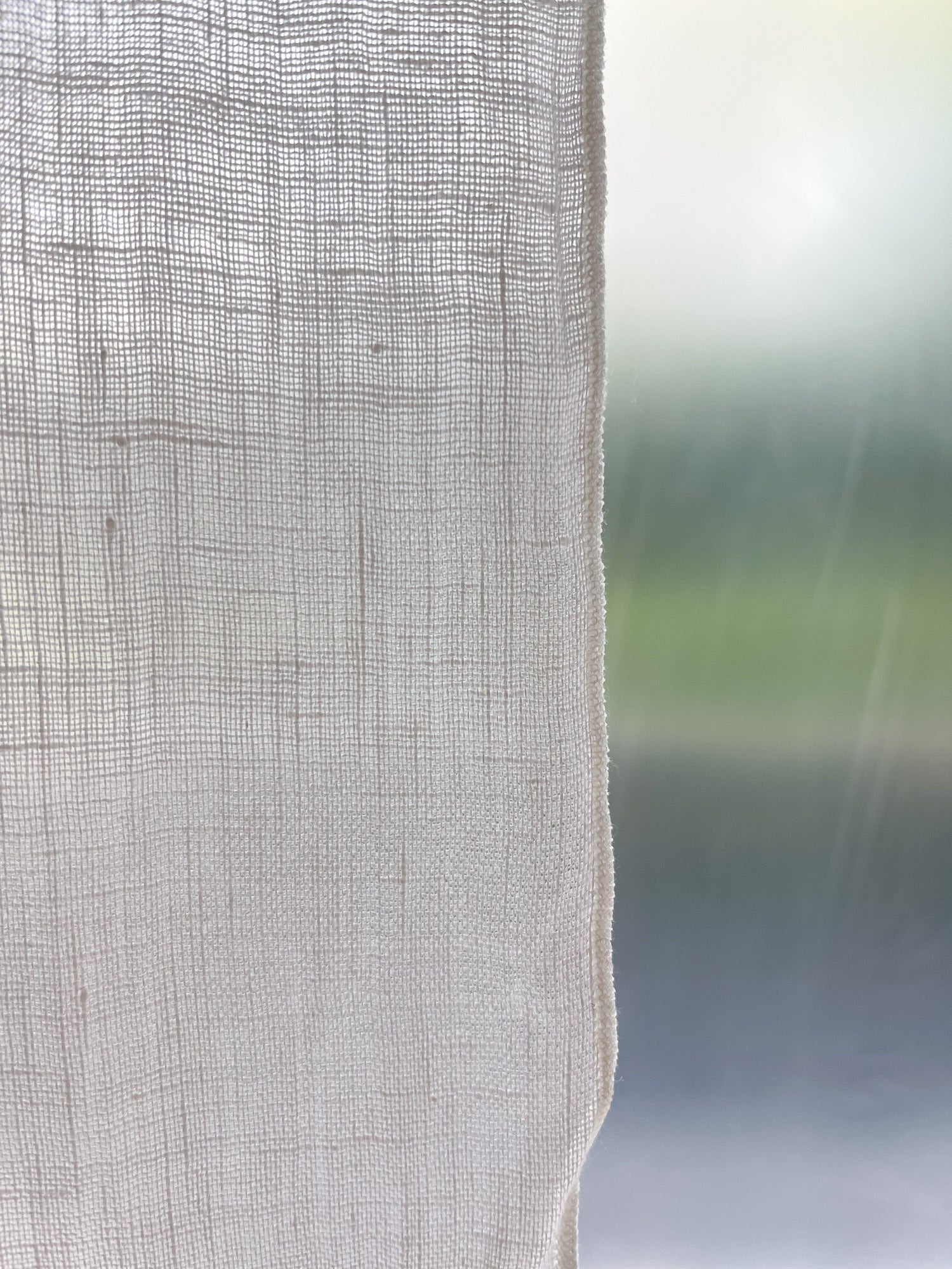 Leinen Musselin Vorhang - Gebrochen Weiß, einzeln