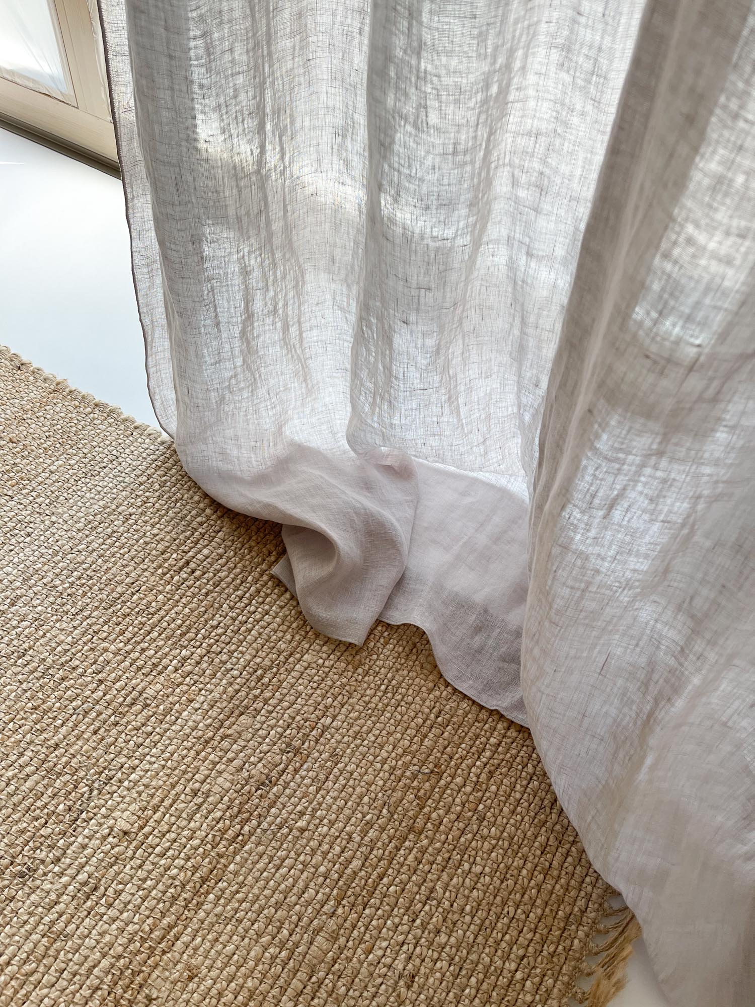 Tunna linnegardiner – Beige, enkel panel